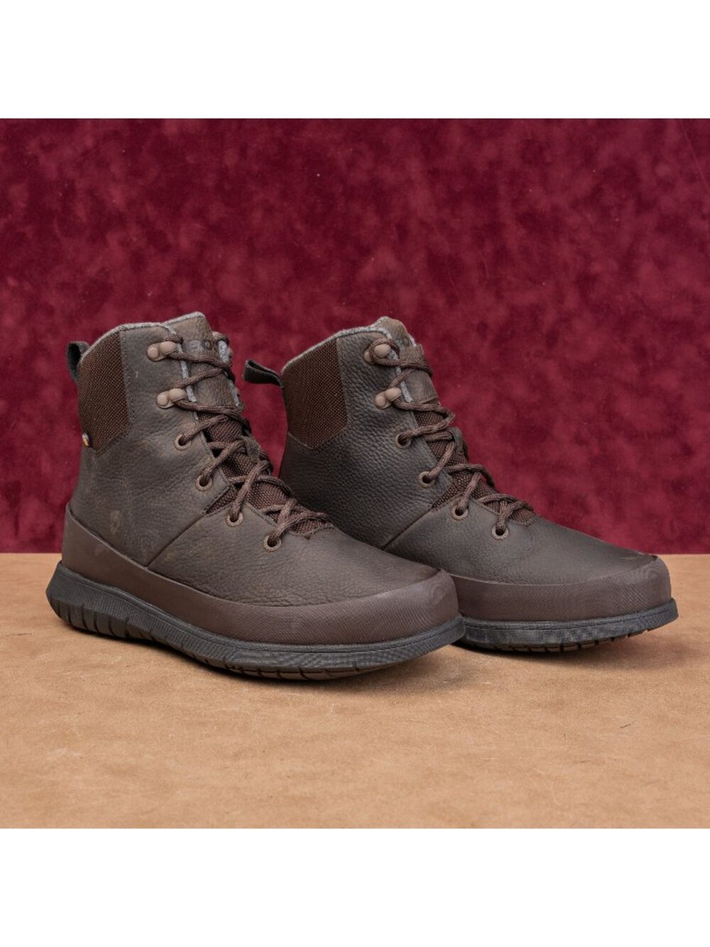 Bogs Men Freedom Lace Tall Waterproof Brown Leather Combat Boots size 9.5